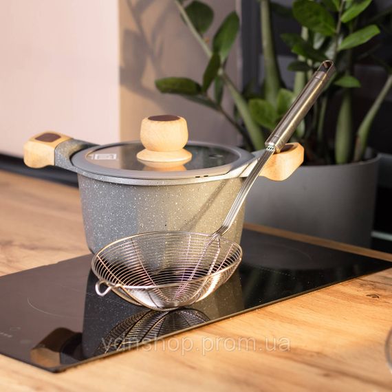 Шумовка из нержавеющей стали Ø 16 см для фритюра с длинной ручкой HP-19-16-16CM | Зображення 4