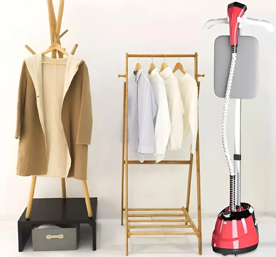 Вертикальный отпариватель для одежды Garment Steamer 2000W / Красный Паровой утюг для всех видов ткани | Зображення 2