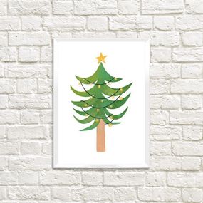 Постер в рамці Елка с гирляндой 15x21 см, A5 (WMT5_23NG008_WH)