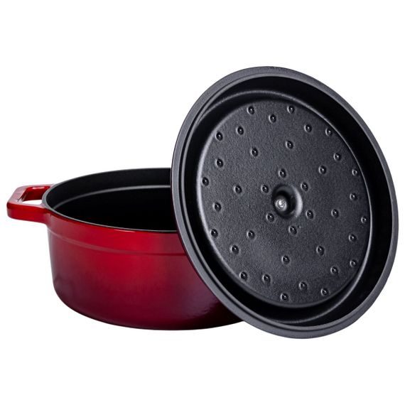 Кокотниця чавунна емальована 5,5 л, червоний Yiwu HP-FLG-5 RED | Зображення 3