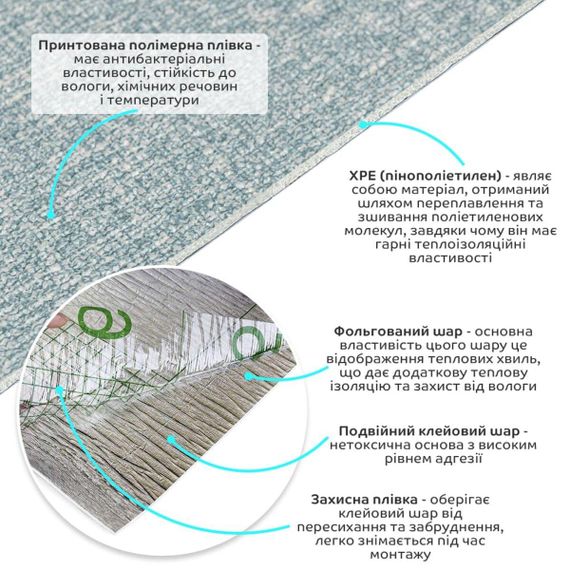 Обои самоклеющиеся 2800х500х1,5мм Серо-голубой YM-10 (D) SW-00002021 | Зображення 1