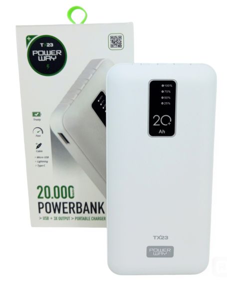 Комплект резервного живлення для роутерів павербанк Tx23 20000 mAh + кабель 12 V УПС ДБЖ безперебійник UPS | Зображення 1