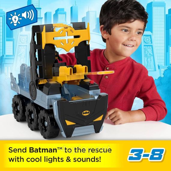 Бетмобіль-трансформер танк Бетмена зі світлом і звуками Оригінал Fisher-Price Batman Transforming Bat-Tank | Зображення 3