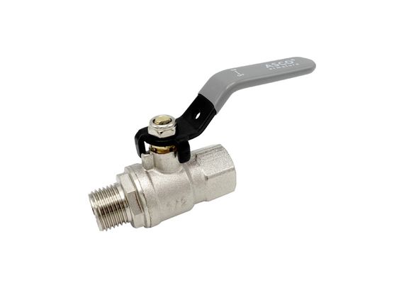Кран кульовий Nickel MAX PN40 1/2" ЗВ сіра ручка ASCO 1/20 | Зображення 2
