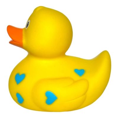 Игрушка для ванной Funny Ducks Утка Желтая в голубых сердечках (0905) | Зображення 2