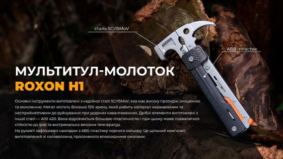 Мультитул-молоток Roxon H1, чорний | Зображення 6
