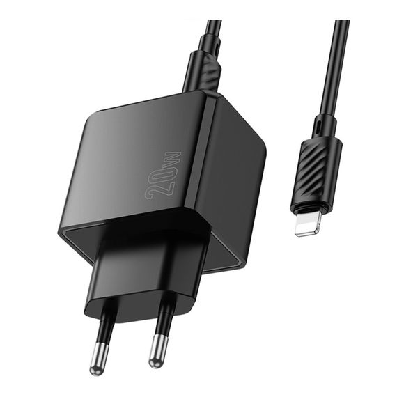 Мережевий зарядний пристрій Hoco CS16A 1 USB-C/1IP PD/QC 20W+Type-C to Lightning | Зображення 4