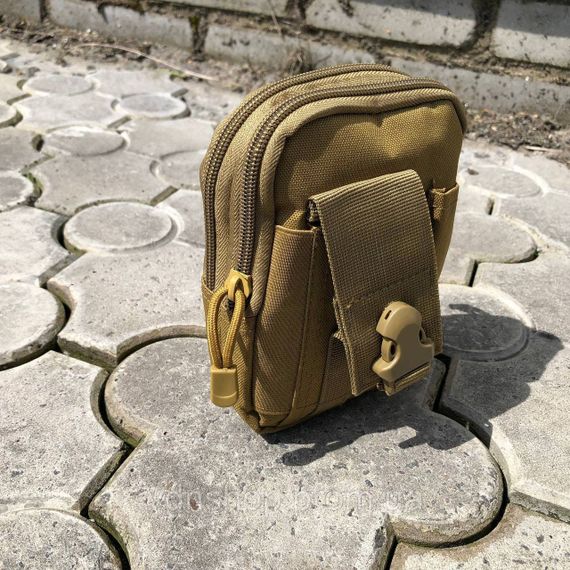 Тактична сумка - сумка для телефону, система MOLLE органайзер тактичний з кордури. Колір: койот GY-85 | Зображення 4