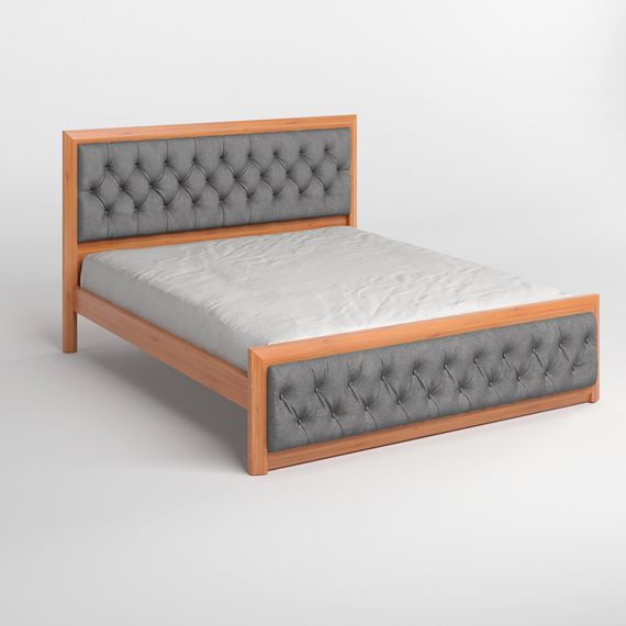 Полуторне дерев&#039;яне ліжко Mebigrand Барселона Б3 Яблуня/Аляска 93 (Сірий) 120х200 см (MBG-13889) | Зображення 1