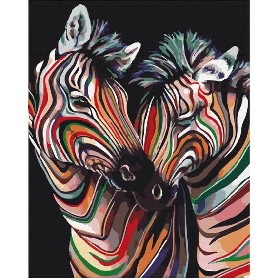 Картина за номерами "Пара райдужних зебр" Brushme BS23783 40х50 см