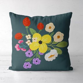 Подушка декоративная Soft Букет с земляникой и шиповником 45x45 см (45PST_23M019)
