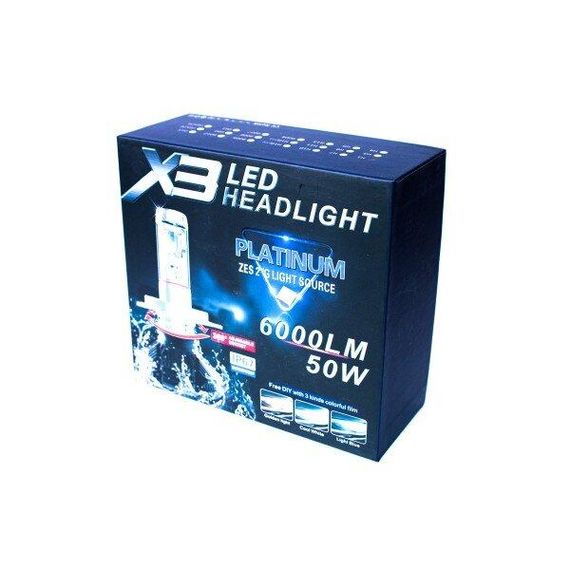 Комплект LED ламп AllLight X3 H1 50W 6000K 6000lm з радіатором | Зображення 2
