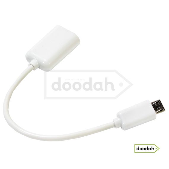Кабель OTG micro usb на USB мама 17см White CARPRIE - підключення usb флеш до телефону | Зображення 1