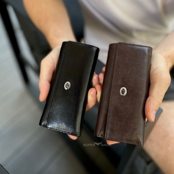 Чорна ключниця з натуральної шкіри із відділенням для грошей ST Leather B416 | Зображення 2