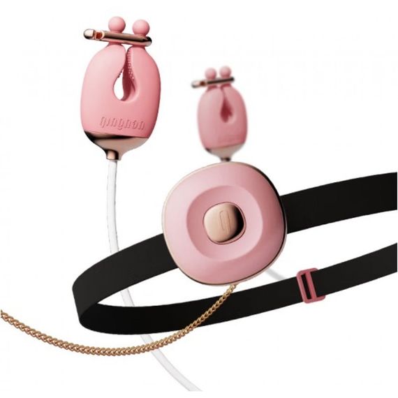Набір затискачі для сосків з вібрацією та нашийник з повідцем Qingnan No.2, рожевий sexstyle | Зображення 2
