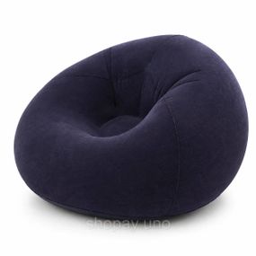 Надувне крісло-мішок Inflatable Sofa чорне • М’яке надувне крісло-пуф 110х110х85 см для дому, дачі, відпочинку та пікніка