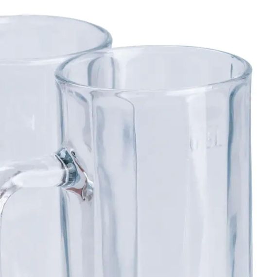 Набор пивных кружек 2 штуки по 500 мл стеклянная прозрачные HP576 | Зображення 3