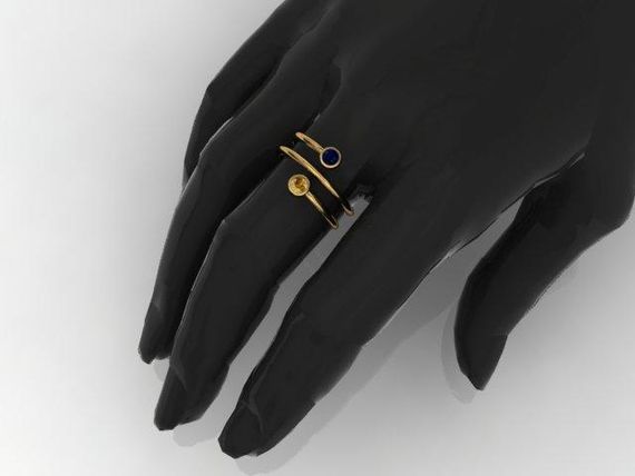 Женское кольцо из желтого золота с фианитами 20.5 | Зображення 5