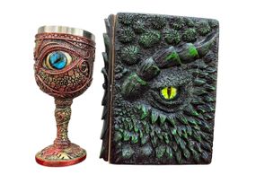 Подарунковий набір Келих 3D Око Blue і Блокнот 3D «Око Лісового Дракона»