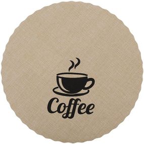 Набір 12 сервірувальних килимків Doily Coffee Ø38см, плейсмат (подтарельники), бежевий