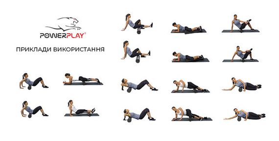 Масажний ролик (роллер) PowerPlay 4025 Massage Roller Чорно-помаранчевий (33x15см.) | Зображення 3