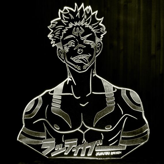 Акриловый светильник-ночник Ремен Сукуна (Магическая Битва) белый tty-n001000