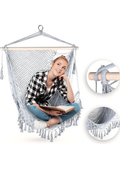Крісло-гамак Outtec Boho підвісне сірий | Зображення 4
