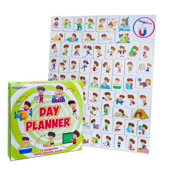 Дитячий розвиваючий набір магнітів "Розпорядок дня" ML4032-03, 72 магнітні фігурки | Зображення 2