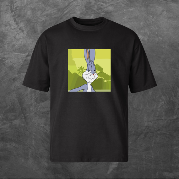 Футболка унісекс з принтом мем Bugs Bunny Багз Банні Оверсайз чорна S