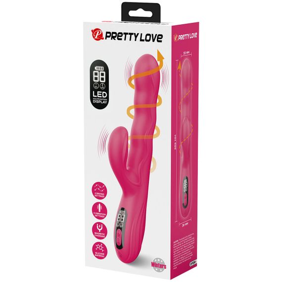 Вібратор-кролик PRETTY LOVE Winters Pink, силікон, рожевий, обертання та вібрація Sex Aura | Зображення 6