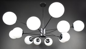 Люстра стельова на 12 лампочок 27762 Чорний 40-70х116х116 см.