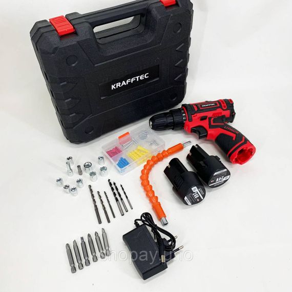 Бюджетный шуруповерт для дома KRAFFTEC 24V, Аккумуляторный шуруповерт для дома и строительства XD-57 | Зображення 6