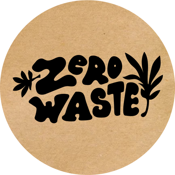 Этикетка круглая крафт "Zero Waste 01", Диаметр 50 мм, 250 шт/рулон, Viskom