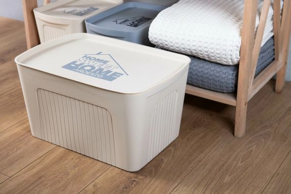 Ящик с крышкой для хранения Ardesto ARHC2513B 45.5х31х14 см бежевый | Зображення 6