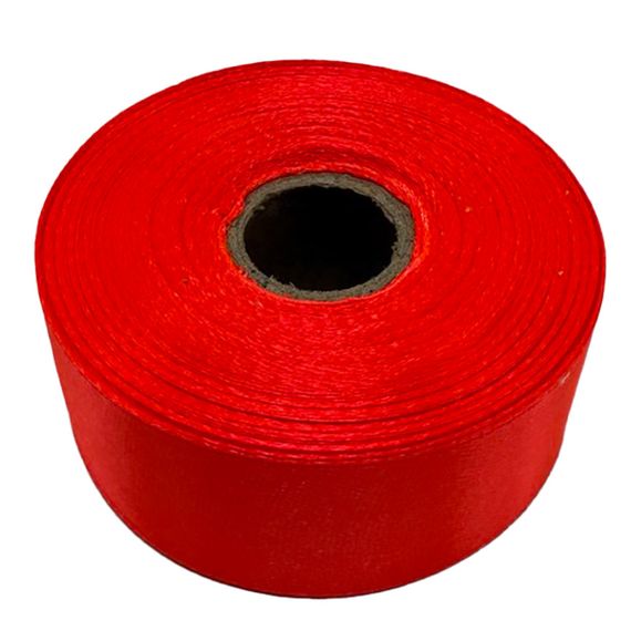 Атласна стрічка для рукоділля АБ-323, 2,5 см x 23 м, оранжевий неон