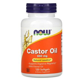 Покращення роботи кішківника NOW Foods Castor Oil 650 mg 120 Softgels
