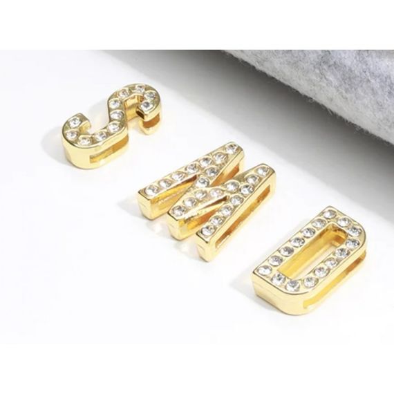 Нашийник-чокер із золотими літерами зі стразами Sevanda Lockink, шкіряний, різнокольоровий sexstyle | Зображення 5