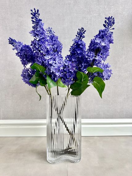 Сирень голубая латексная, премиум качество, искусственные цветы Real Touch, большая ветка 72 см | Зображення 6