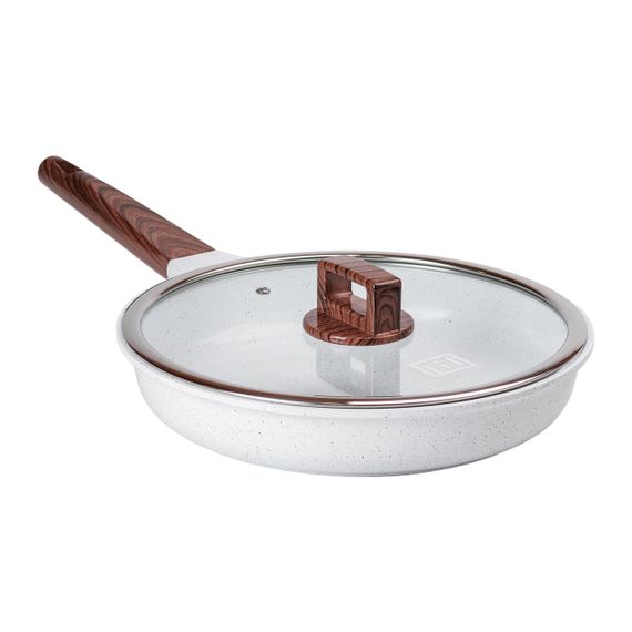 Алюминиевая сковорода 2,7 л с керамическим антипригарным покрытием Ø 28 см белая MGC HP-4-467