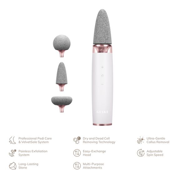 Шліфувальна пилка для стоп з додатковими насадками GESKE Electric Pumice Foot Smoothing Multi-Pen 8в1 starlight | Зображення 1