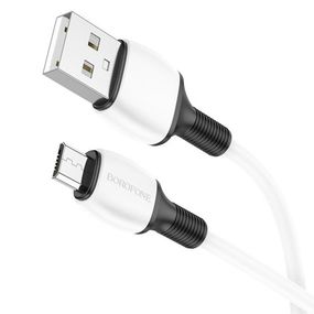 Кабель Borofone BX84, USB-Micro, 2.4A, довжина 1м, White
