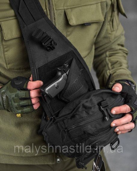 Рюкзак тактический (Сумка-слинг) SILVER KNIGHT black  k6 3-0 | Зображення 3