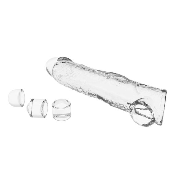 Подовжуюча насадка на член - Pretty Love Extension Penis Sleeve Clear, 26 см | Зображення 4