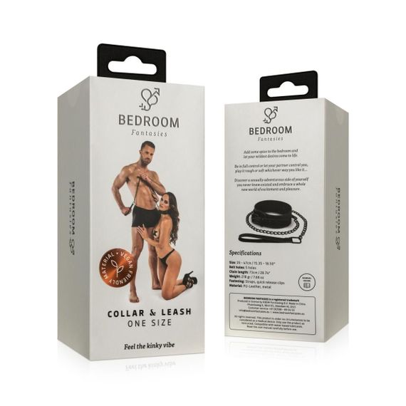 Нашийник з повідцем Bedroom Fantasies: Faux Leather Collar & Chain | Зображення 8