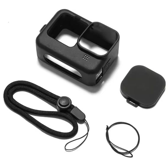 Силиконовый защитный чехол для GoPro Hero 9 10 11 12 Black ремешок крышка чёрный (1820209485)