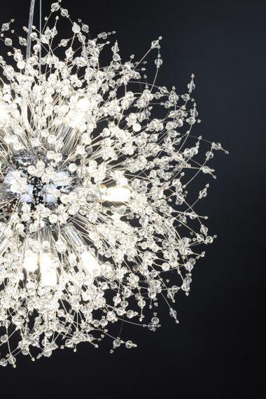 Люстра підвісна на 12 лампочок 26474 Хром 50-160х50х50 см. | Зображення 5