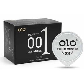 Презервативи ультратонкі Olo 0.01 BLACK з гіалуроновою кислотою, 10 шт (фольга) Sex Aura