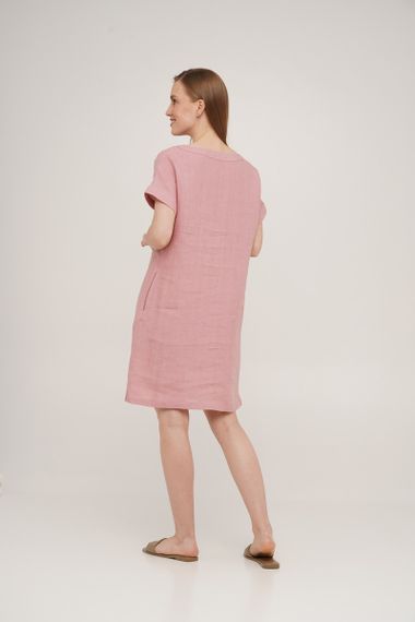 Сукня SoundSleep Linen лляна коротка S рожева (653590753650) | Зображення 3