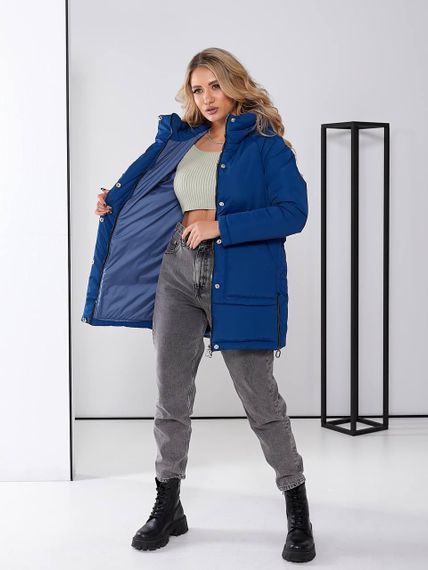 Жіноча зимова куртка з капюшоном, арт. 509, синій електрик | Зображення 5