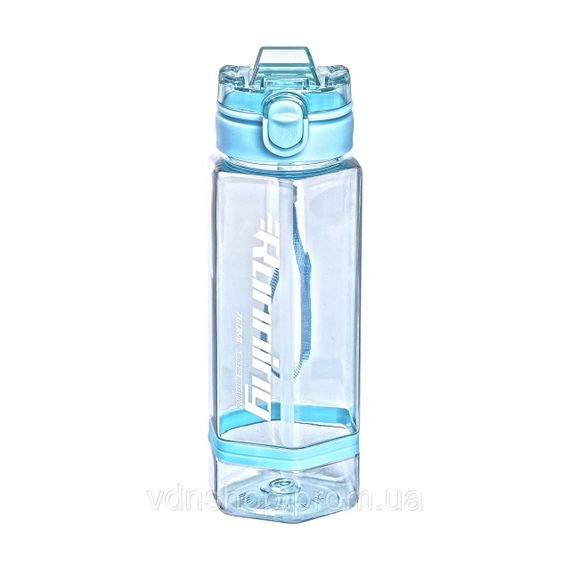 Пляшка для води 760 мл з трубочкою та наліпками блакитна HP-14-48LBL | Зображення 1